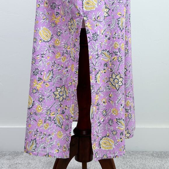 dRA Los Angeles Lilac Floral Block Print Cotton Midi Dress - Picture 6 of 12